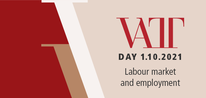 Graphic advertisement on VATT day 1.10.2021. Labour market and employment.